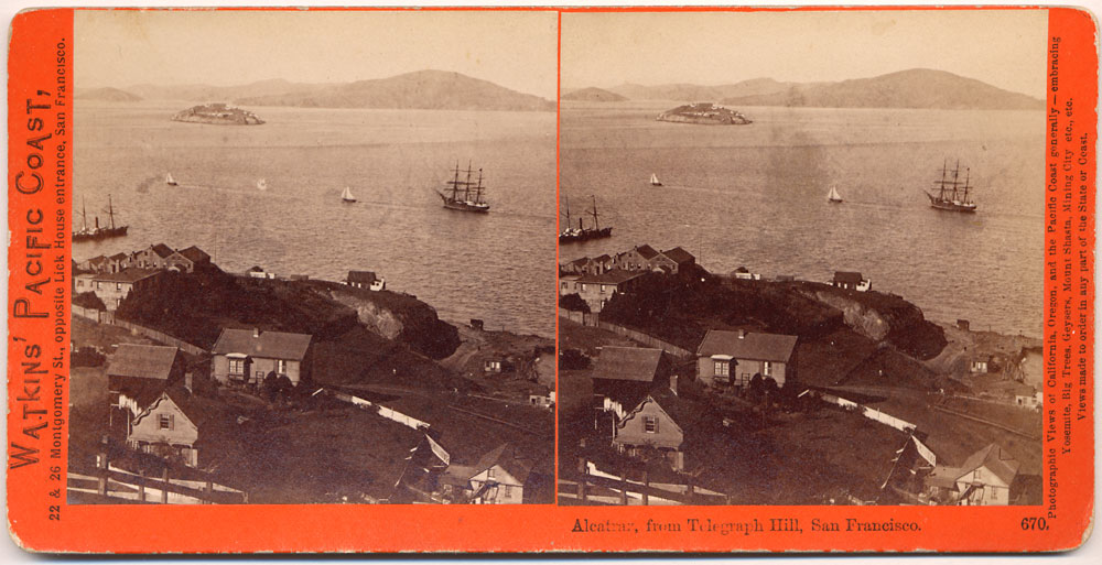 Watkins #670 - Alcatraz from Telegraph Hill, San Francisco