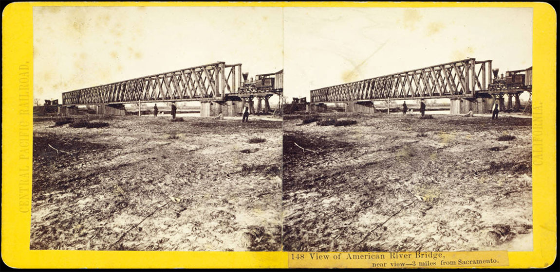 Watkins #148 - View of American River Bridge, 3 miles from Sacramento