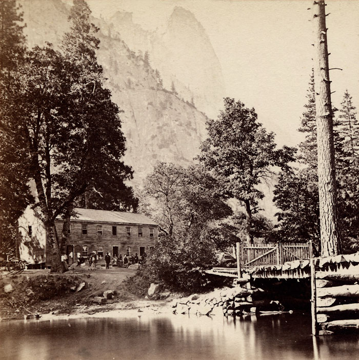 Watkins #1087 - The Sentinel, 3270 Feet. Hutching's Hotel, Yosemite Valley, Mariposa Co.