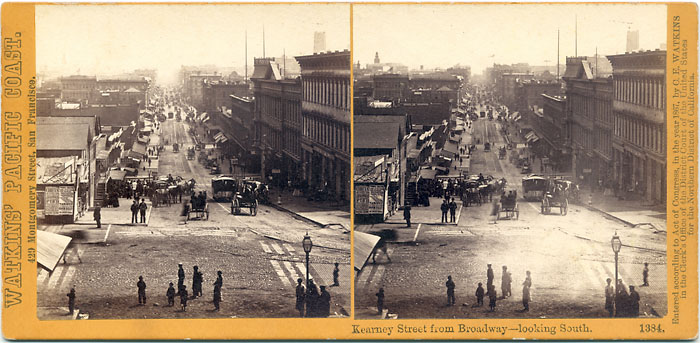 Watkins #1384 - Kearney Street from Broadway-looking South