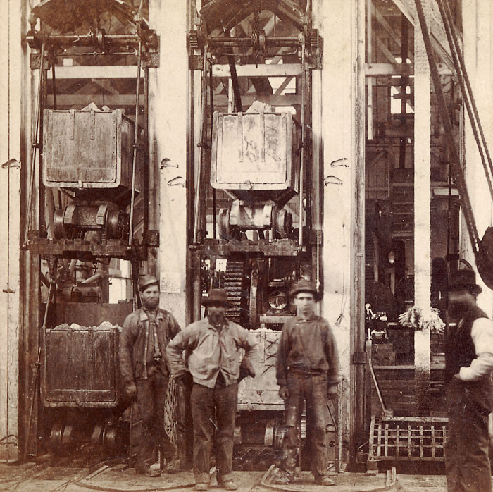 Watkins #4154 - Interior Ophir Hoisting Works. The Cages.