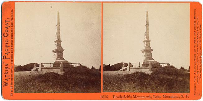 Watkins #1886 - Broderick's Monument, Lone Mountain, S.F.