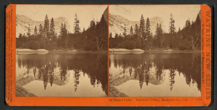 Watkins #3042 - At Mirror Lake, Yosemite Valley, Mariposa County, Cal.