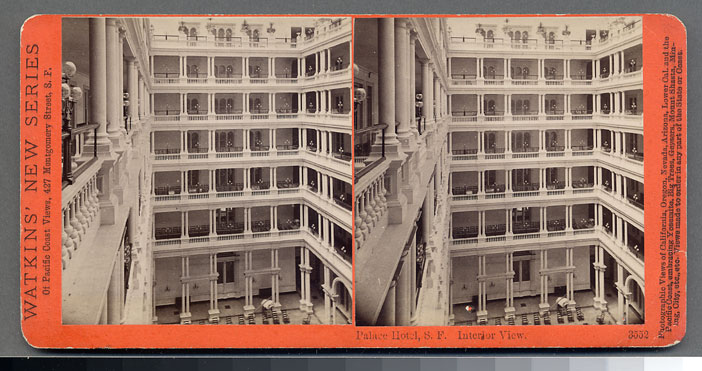 Watkins #3552 - Palace Hotel, Interior View, San Francisco.