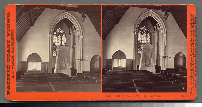 Watkins #3745 - Interior, St. Matthew's Church, San Mateo.