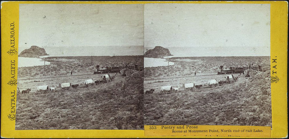 Watkins #353 - Poetry and Prose. Scene at Monument Point, North end of Salt Lake