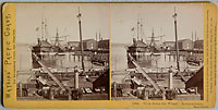 1884 - View down the Wharf. Independence. Mare Island 